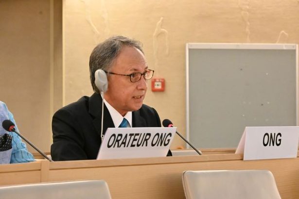 「辺野古の新基地、民意に反する」　玉城知事、国連の人権理事会で演説