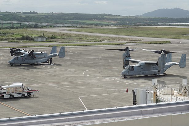 大分で緊急着陸の米軍オスプレイ、昨年新石垣空港にも　機体に同一の番号