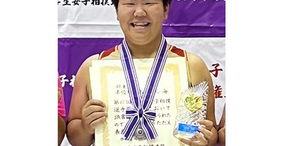 女子相撲、伊江島出身の高校1年生・島袋が全国準V　「押し相撲」で一気に　軽重量級