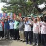 新基地阻止「知事を応援」　シュワブ前で抗議集会