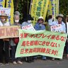 オスプレイ飛ばさないで　日米共同訓練　八重山住民、駐屯地前で反対の声　沖縄・石垣