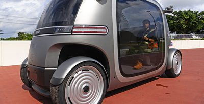 【動画あり】未来を体験、自動運転「ロボバス」に行列　TIS開発、沖縄で初展示　リゾテックエキスポ2023