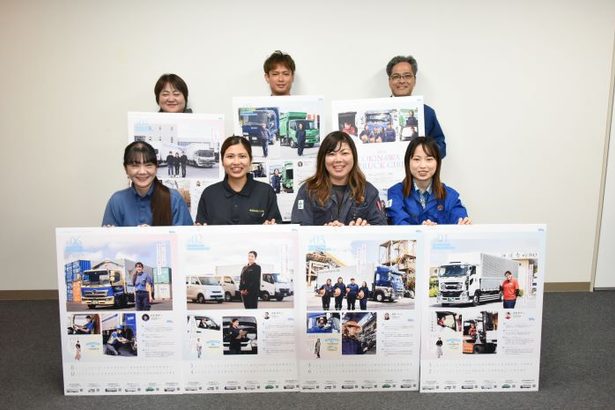 「沖縄トラガール」カレンダー発行　県内6社が連携　女性運転手の活躍発信　