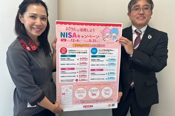 アプリ利用向け　ＮＩＳＡで特典　沖銀がキャンペーン