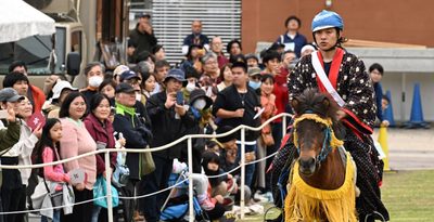 【動画あり】人馬一体、速く美しく　伝統の琉球競馬「ンマハラシー」に19頭が出走　優勝は「どぅなん」　沖縄こどもの国