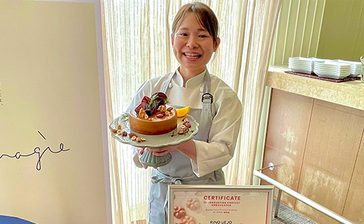 ワォ！なビーガンケーキ　健康や環境への思いを表現　パティシエ上門さん　北中城のホテル限定販売　沖縄