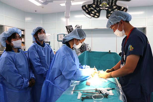 高校生、手術も模擬体験「人体のすごさ感じた」　医師、看護師などに挑戦　浦添総合病院　沖縄