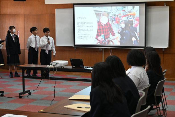 商店街の活性化策発表　名護桜中、プロジェクト報告会