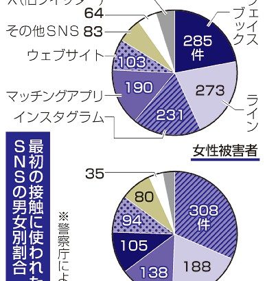 ＳＮＳ詐欺被害が急増　２３年４５５億、特殊詐欺上回る