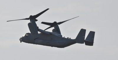 オスプレイ2日連続、基地の外を飛行　米軍普天間飛行場　住宅地の上空など通過　沖縄　