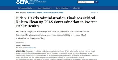PFAS2種　有害指定　米、汚染浄化費を強制回収