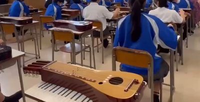 沖縄生まれの楽器「琉球かれん」　教育現場での効果に期待も　嘉数中で特別授業　宜野湾　沖縄