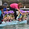 イルカさんツルツル　もとぶ元気村、園児ら招く