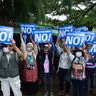 「中身を審理するべき」　辺野古で県民大行動　国の上告を批判　550人が参加　沖縄