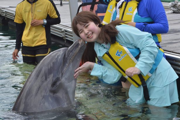 イルカと泳ぎたい　夢かなう　恩納　病と闘う　神奈川の１７歳西脇さん「メイク・ア・ウィッシュ」が支援