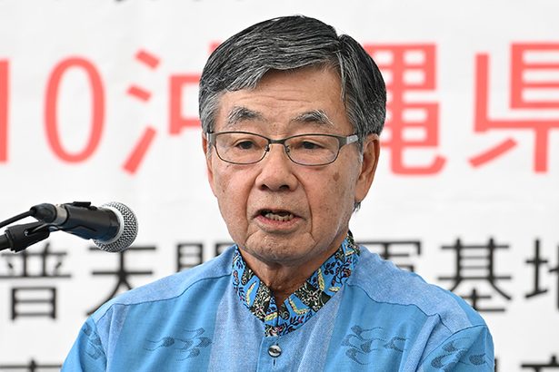 「国民は目を覚まして」　オール沖縄共同代表・稲嶺進氏　宜野湾・県民大集会