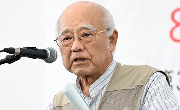 「未来のため、基地なくそう」嘉手納爆音訴訟原告団長・新川秀清氏　宜野湾・県民大集会