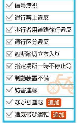 自転車、ながら運転禁止　改正道交法が　１１月１日施行