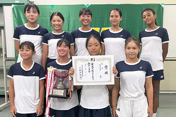 女子団体 桑江準V　強豪に善戦、全国へ決意　石田中ペア女子複3位　九州中学総体・テニス