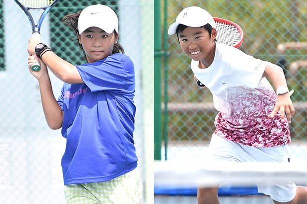 全日本へ闘志燃やす　テニス・ジュニア選手権　12歳以下　金田青空、矢野碧依　攻めのプレーで上位進出を狙う