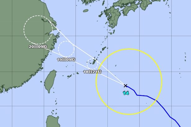 台風14号、沖縄本島は今夜遅くに最接近　下校早める学校も　大東島は強風域に（18日午前9時現在)【動画あり】