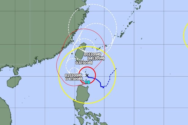 大型で非常に強い台風18号、10月3日にも八重山、宮古島地方に接近へ（30日午前9時現在）