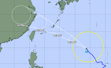 台風14号　沖縄本島で警報級大雨の恐れ　速度上げ移動、あす夜のはじめ接近か（9月17日正午現在）