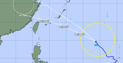 台風14号　沖縄本島で警報級大雨の恐れ　速度上げ移動、あす夜の初め接近か（9月17日正午現在）