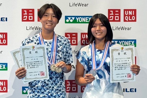 水口・井手（沖尚）女子複準Ｖ　井手は単も2位　テニス全日本Jr．