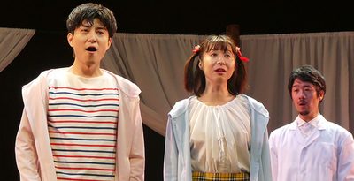 天沼裕子が音楽を担当した新作オペラ「少年オルフェ」のワンシーン＝8月3日、墨田区の両国シアターX