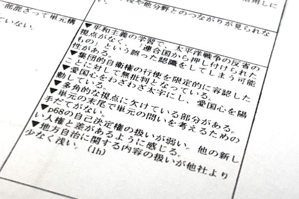 育鵬社の教科書「愛国心を陽動」　調査担う現場教員から10以上の批判的意見　八重山採択協議会　沖縄