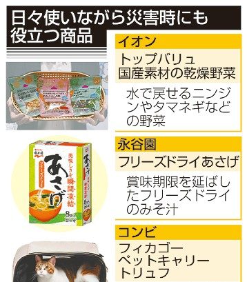 「一石二鳥」商品が続々　各社「日常使い　災害時にも」