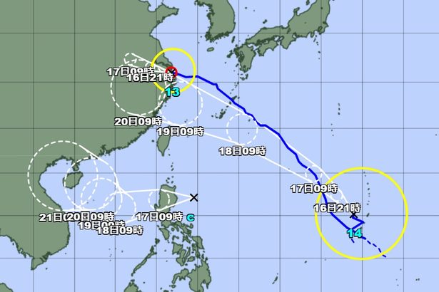 【台風情報】台風14号発生　18日にも沖縄接近恐れ（15日夜）