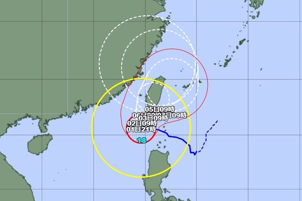 台風18号、猛烈な勢力に発達　915ヘクトパスカル、最大瞬間風速75m　3～4日に先島地方へ（1日午前9時現在）