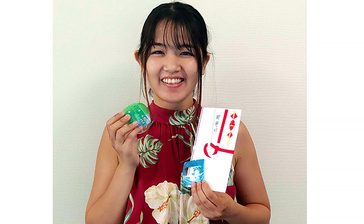 カプセル販売の収益一部を寄付　名桜大・萩原さん