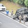 高速道でトラックと米軍車両3台が絡む事故　石川ＩＣ～沖縄北ＩＣで5キロ渋滞