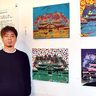 首里城の絵の売り上げ寄付へ　作品４点をオークション　町田隼人さん、沖縄市で個展