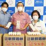 「卵で前向きに」琉球飼料、那覇市社協に卵1000個寄贈
