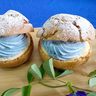青い海をイメージ　バタフライピーで「シュークリーム」　御菓子御殿が10日発売