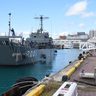 石垣島に自衛艦、統合演習が始まる　民間港使用に抗議も