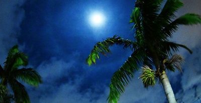 夜空の月に光のリング　「ハロ」沖縄本島で観察