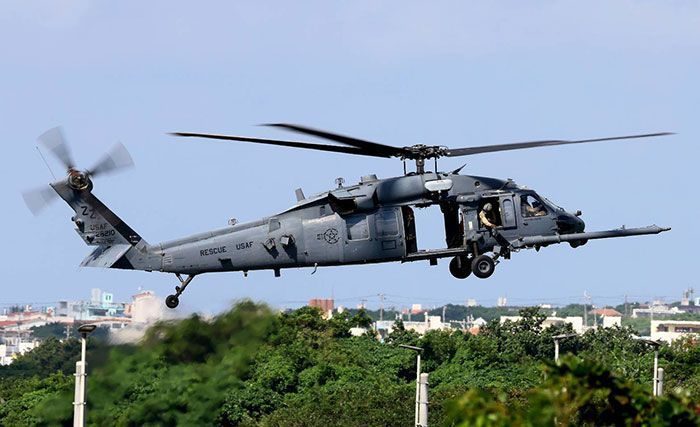 米軍トリイ施設にHH-60Gヘリが着陸　前日に続き訓練　沖縄・読谷村