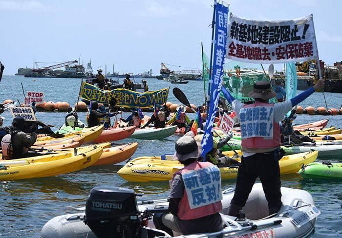 辺野古新基地の護岸着工から6年　市民「声上げ続ける」　中止訴え海上で抗議