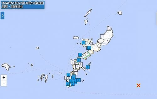 那覇、名護などで震度2　沖縄本島各地で地震