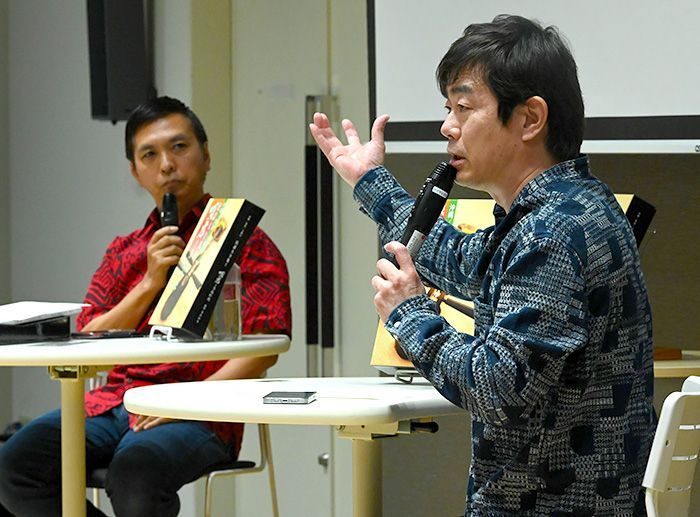 沖縄民謡を未来に残すには　宮沢和史さんと平田大一さんが「唄方プロジェクト」を語り合う　貴重な記録映像に涙する場面も