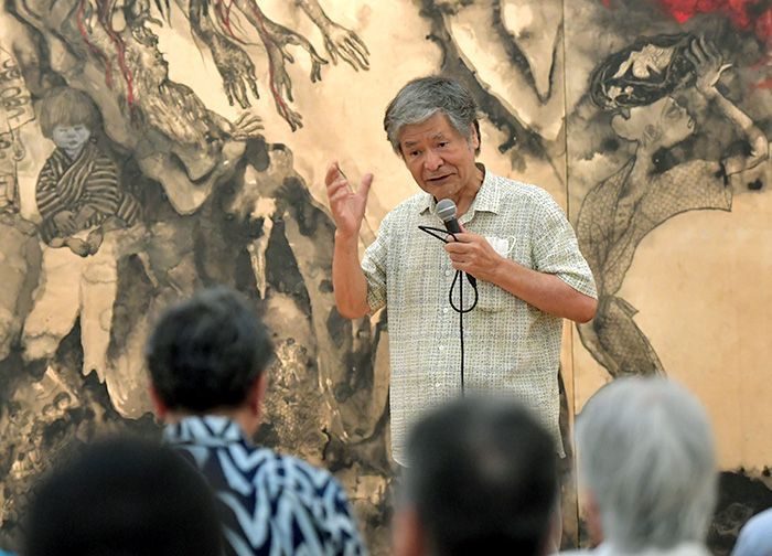 絵を通じ戦争考える　佐喜眞美術館の館長が講話　沖縄戦の記憶継承プロジェクト