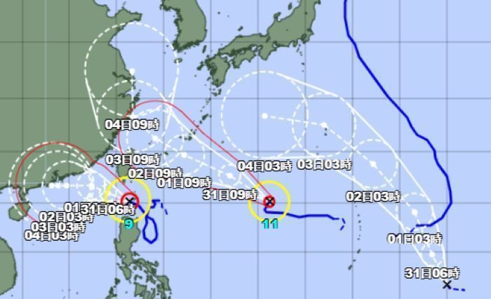 台風11号、あす31日～9月2日に沖縄接近か　台風12号も発生見通し（8月30日朝）