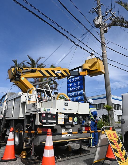 通信障害、沖縄本島の一部で続く、復旧目標は9月上旬　NTT西、600人体制で作業
